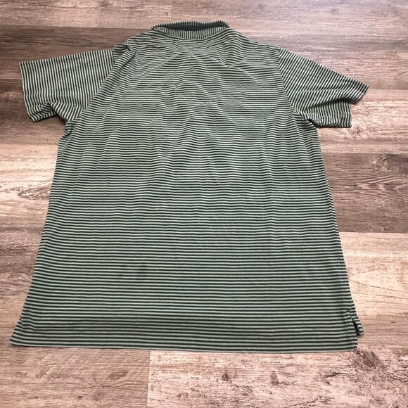 Peter Millar Polo Shirt Green Mens L Vertical Striped Seaside Wash Crown Crafted - Picture 3 of 9